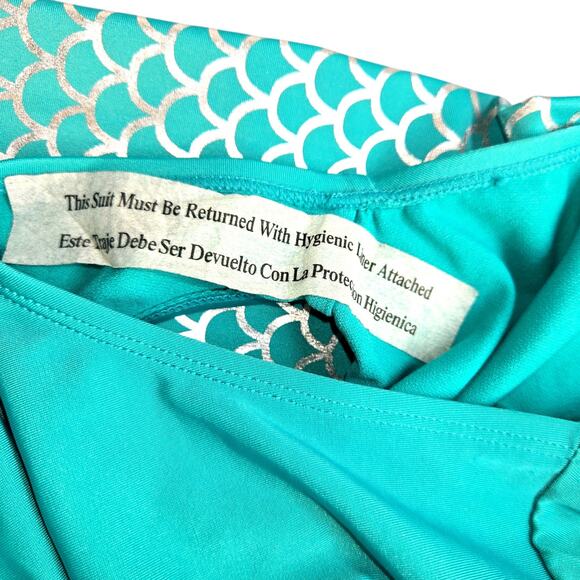 4 Piece Mermaid Set  Large One Piece Medium Tail and  Panties Small Shirt - Picture 3 of 5